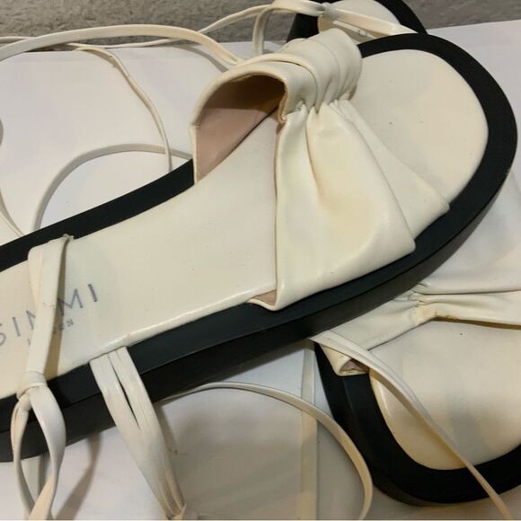 Simmi London Naeva tie ankle flatform sandals in white size 9 - Picture 10 of 10